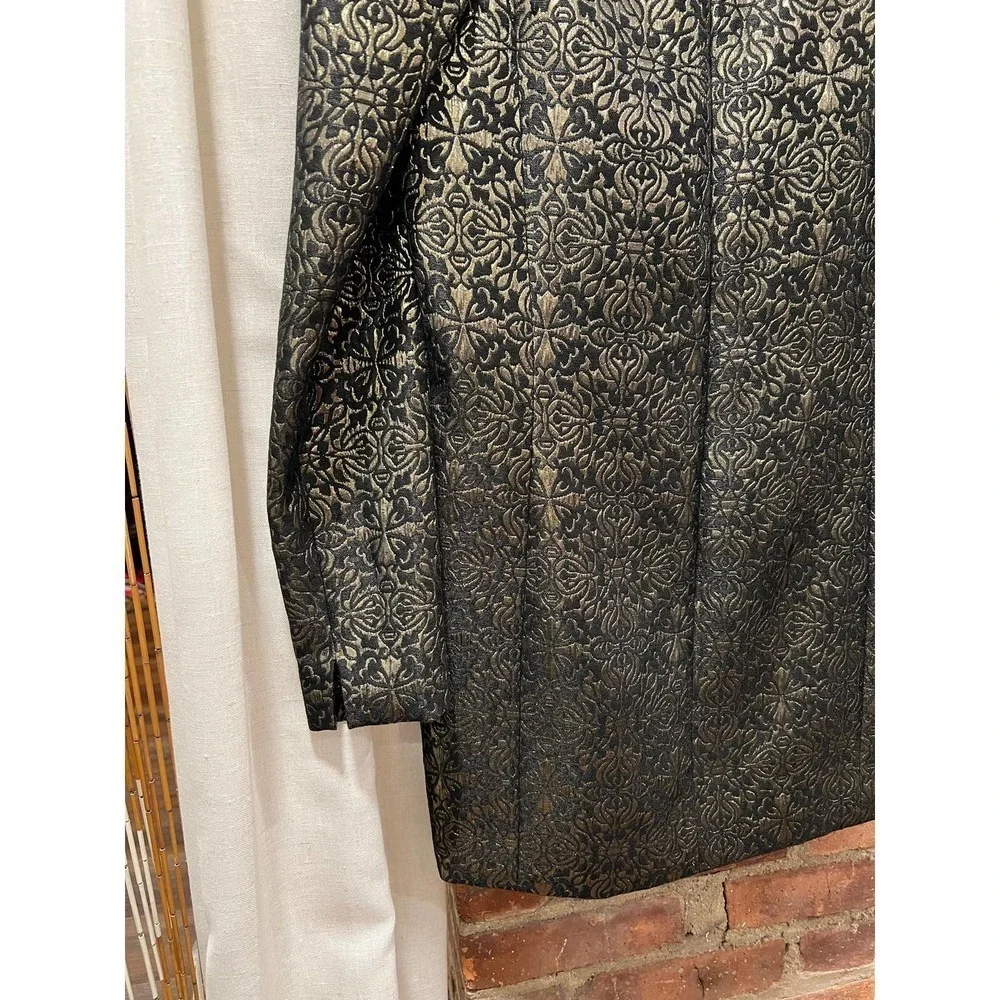Vintage Jacquard Black & Gold Mini dress - Picture 5 of 8